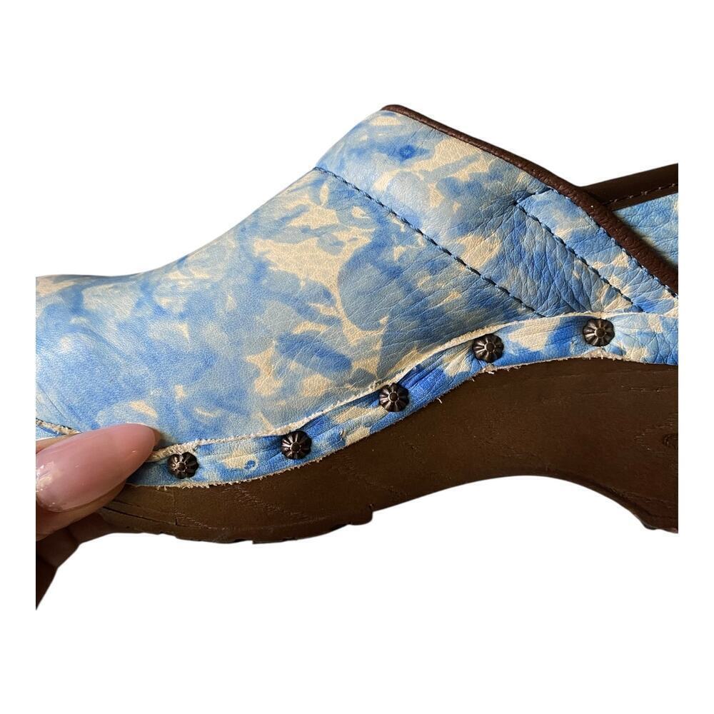 Sanita Clogs Womens Studded Sky Blue Leather SlipOns Size EU 35 US4 Nurse Shoes - Picture 10 of 10